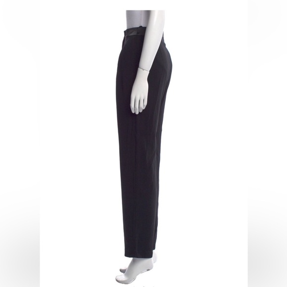 forte forte Straight Leg Pants Black High-Rise Pockets Zip & Button Closure Sz0 - Picture 2 of 3